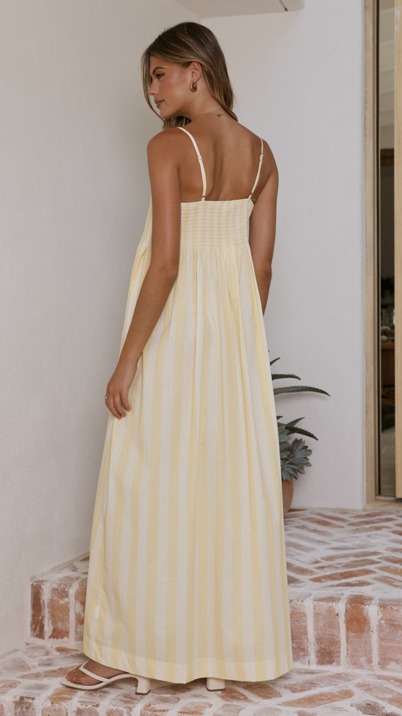 Pippa Maxi Dress - Yellow Stripe - Billy J