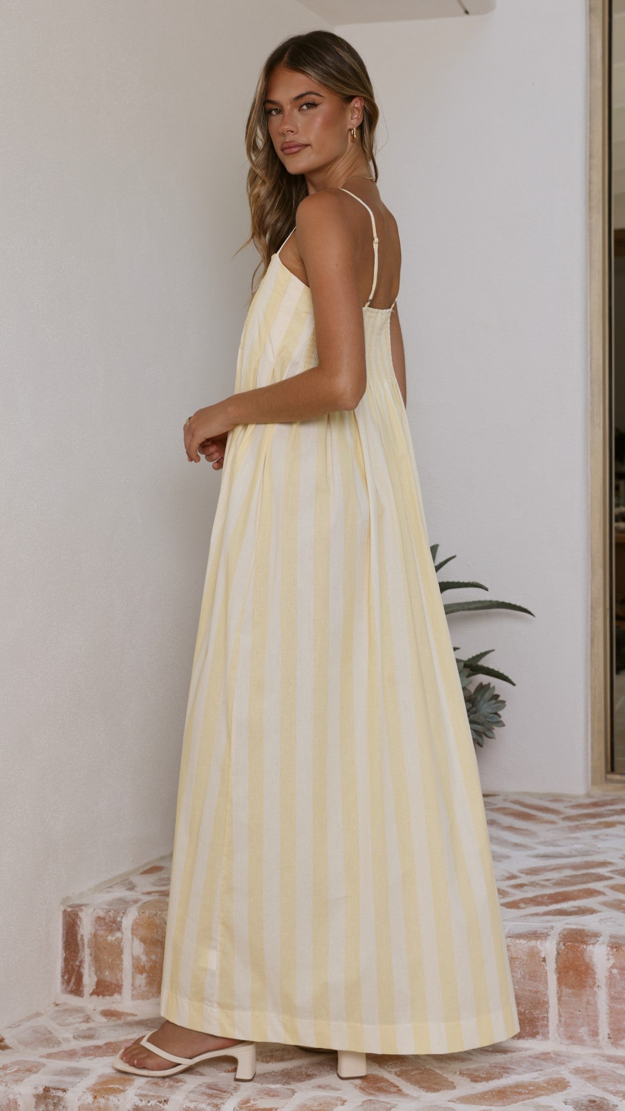 Pippa Maxi Dress - Yellow Stripe - Billy J