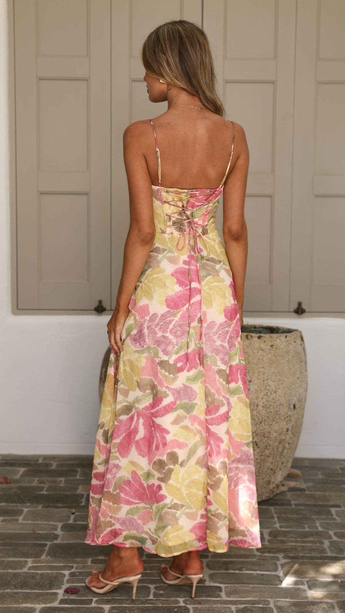 Mylee Maxi Dress - Pink/Yellow Floral - Billy J