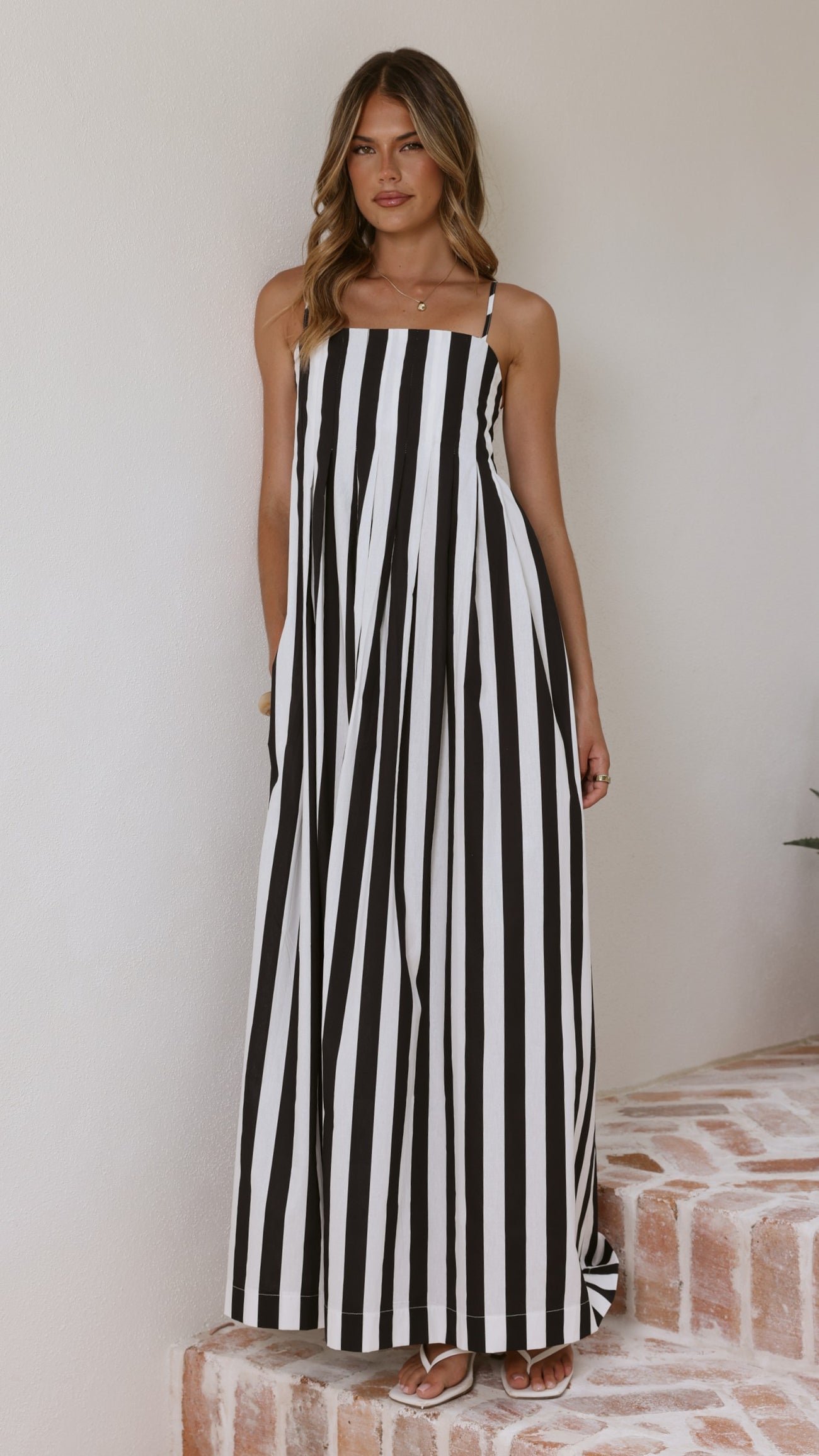 Pippa Maxi Dress - Black Stripe - Billy J