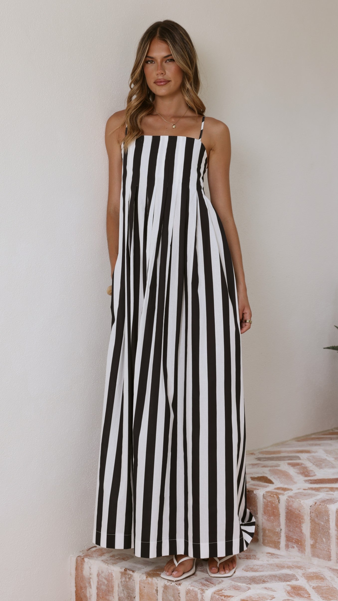 Pippa Maxi Dress - Black Stripe - Billy J