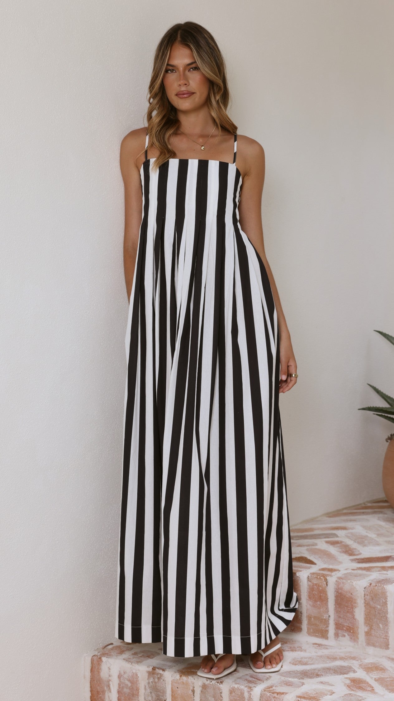 Pippa Maxi Dress - Black Stripe - Billy J