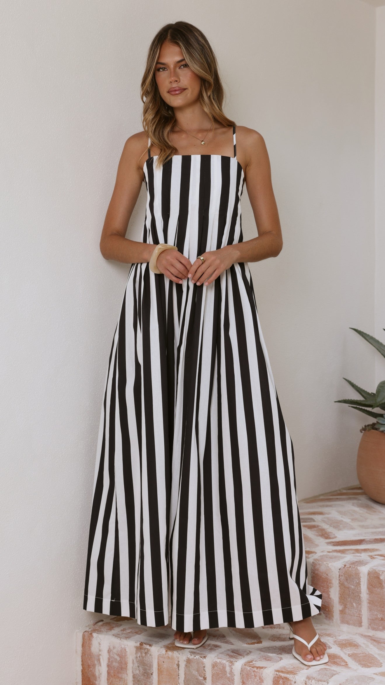 Pippa Maxi Dress - Black Stripe - Billy J