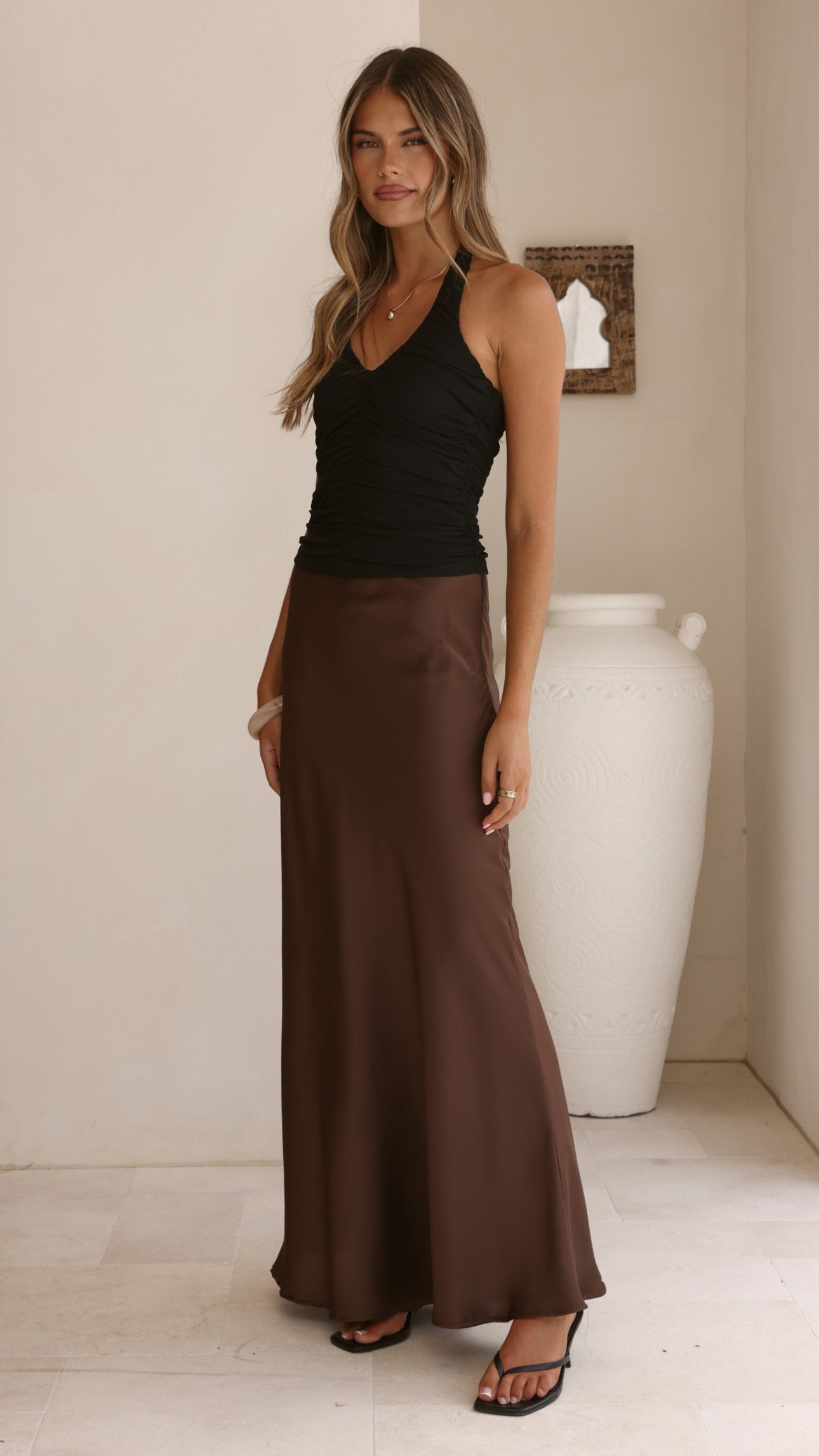 Kylie Halter Neck Top - Black - Billy J