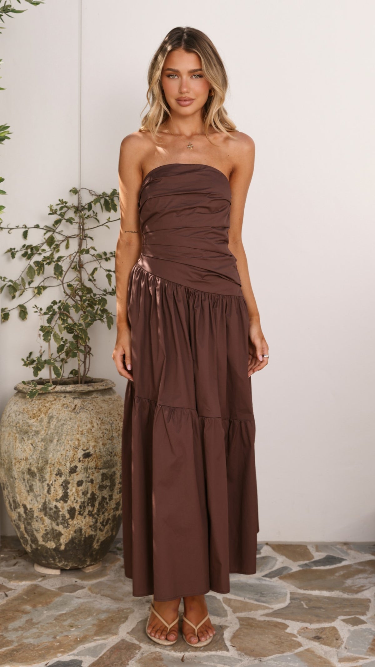Nia Maxi Dress - Chocolate - Billy J