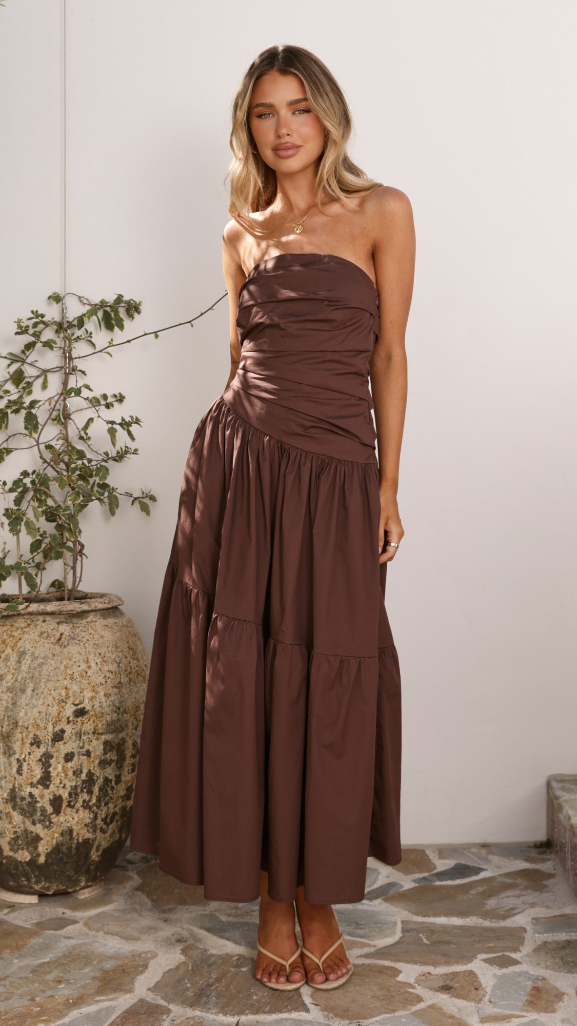 Nia Maxi Dress - Chocolate - Billy J