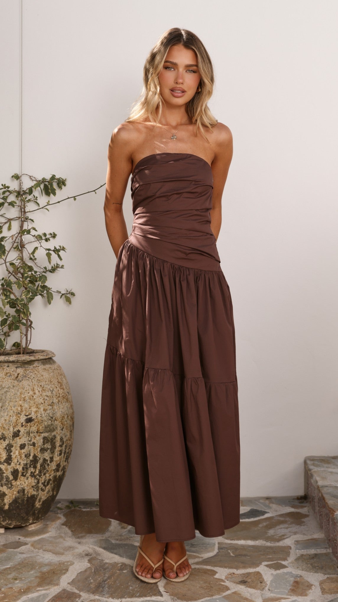 Nia Maxi Dress - Chocolate - Billy J