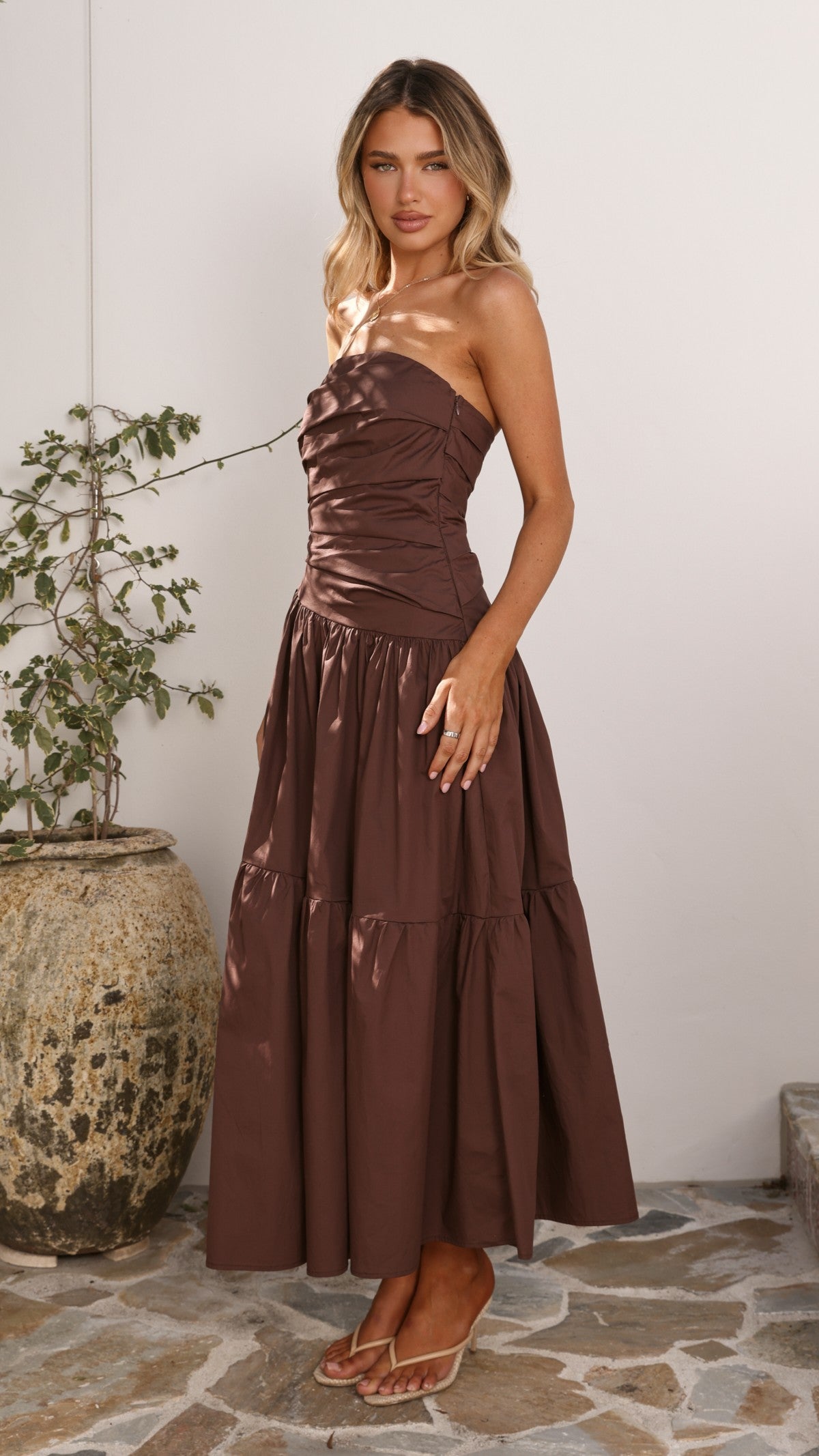 Nia Maxi Dress - Chocolate - Billy J