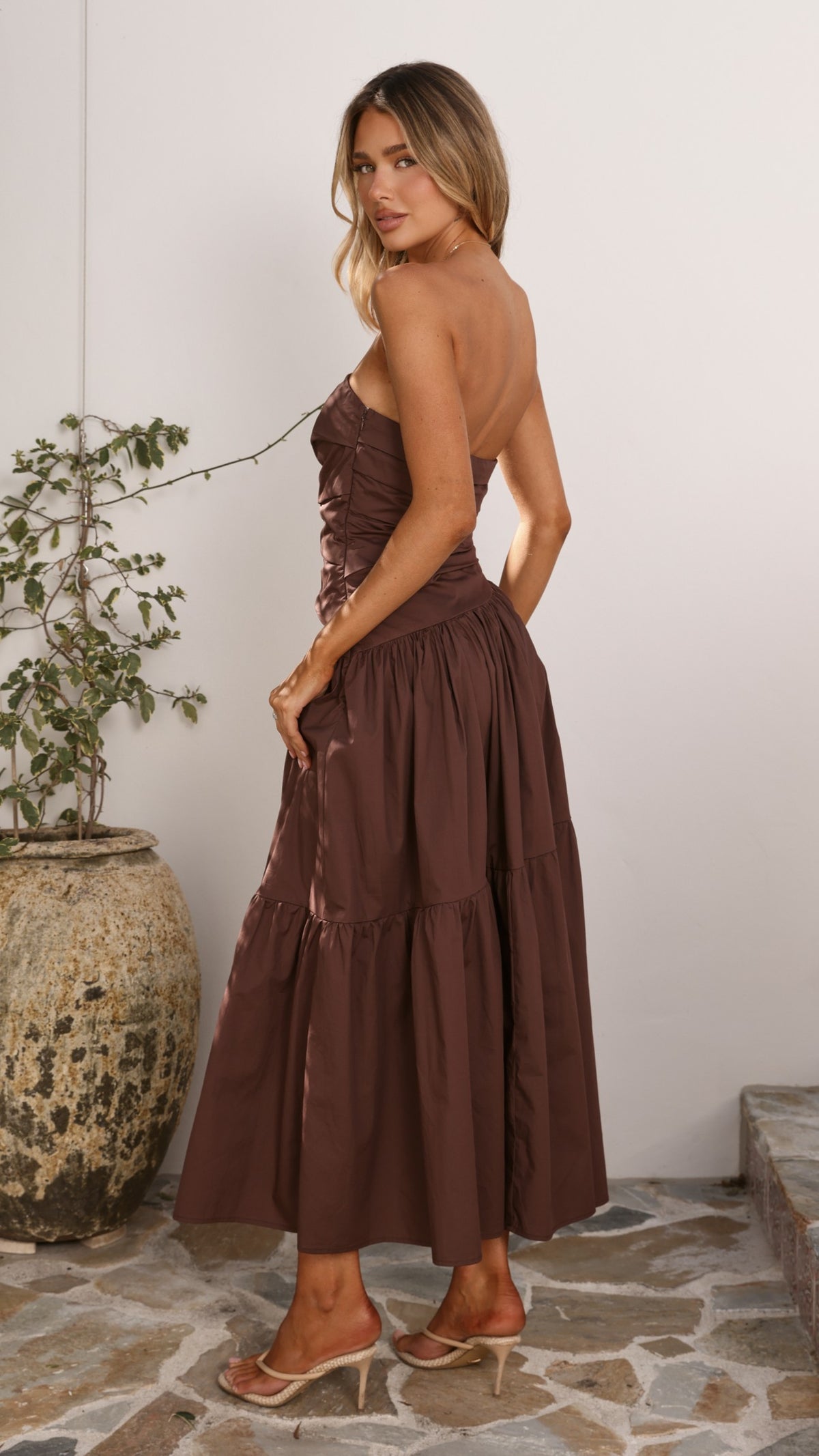 Nia Maxi Dress - Chocolate - Billy J