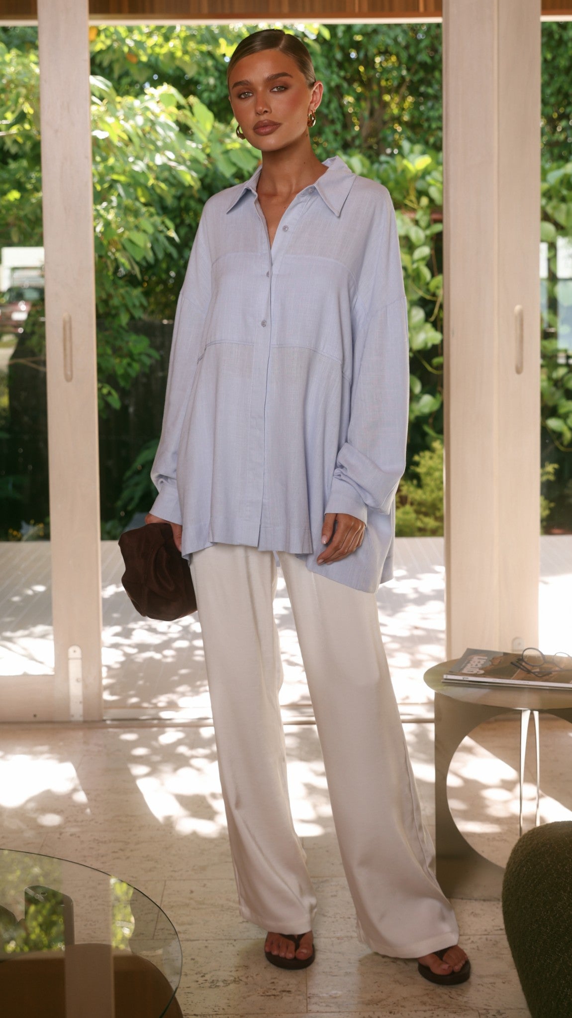 Adelaide Long Sleeve Top - Blue - Billy J