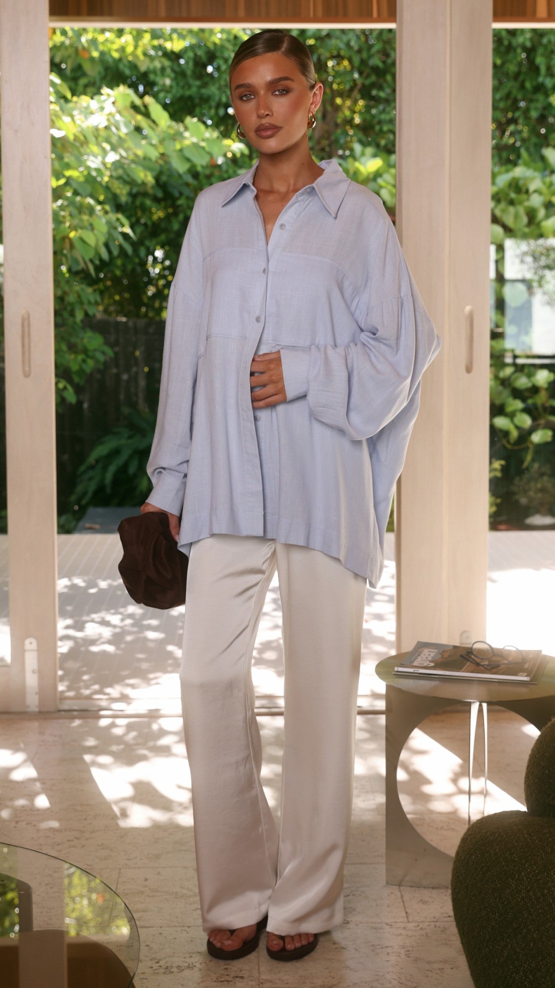 Adelaide Long Sleeve Top - Blue - Billy J