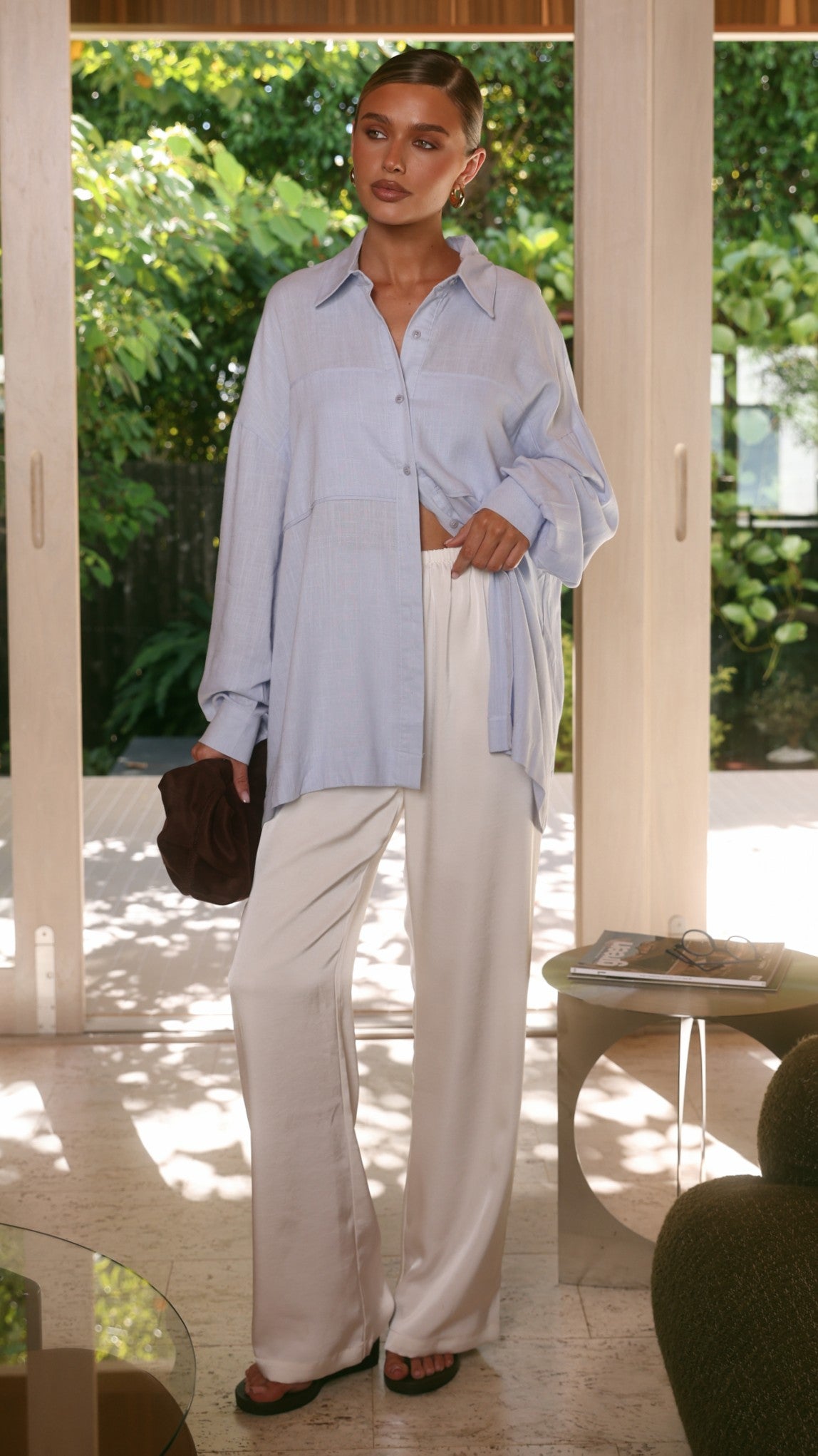 Adelaide Long Sleeve Top - Blue - Billy J