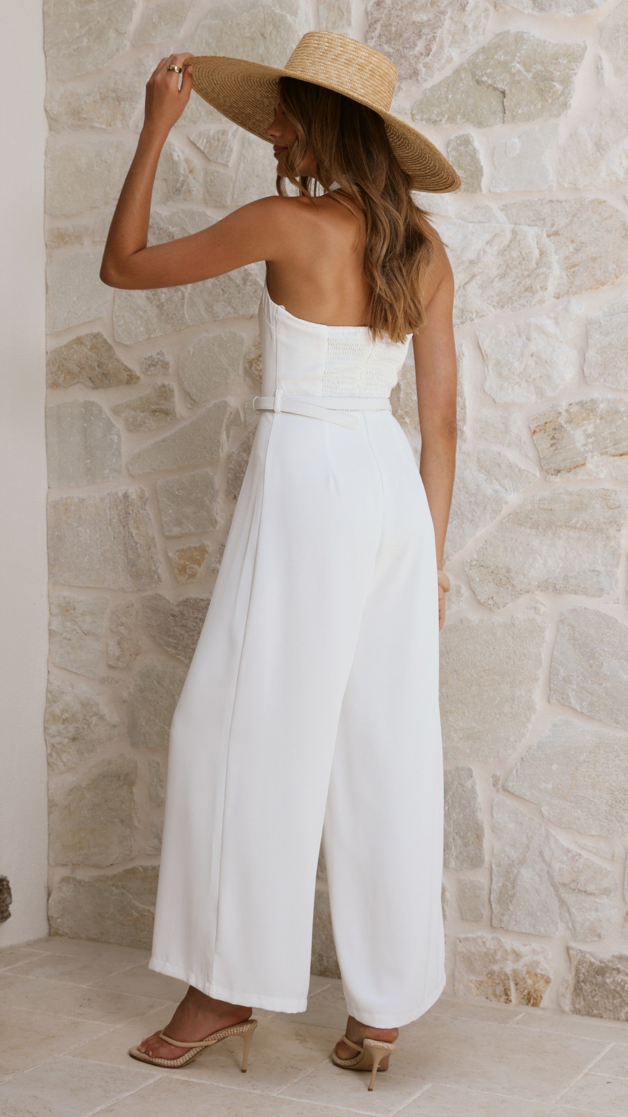 Cleo Jumpsuit - White - Billy J