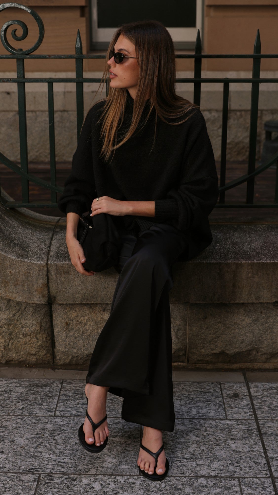 Imogen Button Pants - Black - Billy J