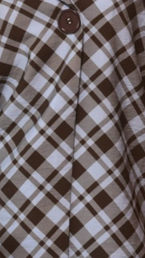Imogen Button Shirt - Chocolate/Blue Plaid - Billy J