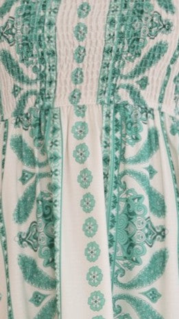 Danica Mini Dress - Green Aztec - Billy J