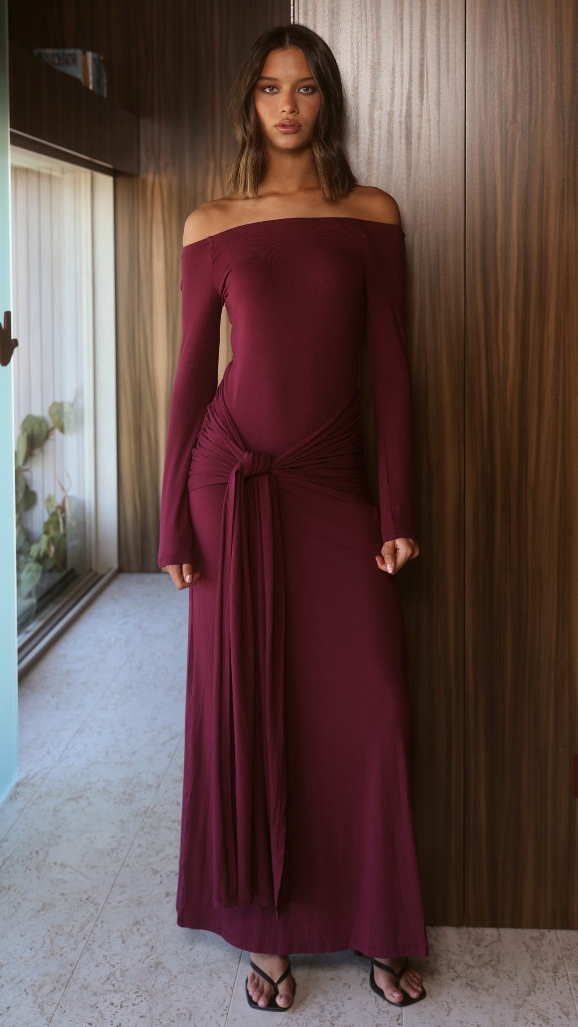 Naomi Maxi Dress - Wine - Billy J