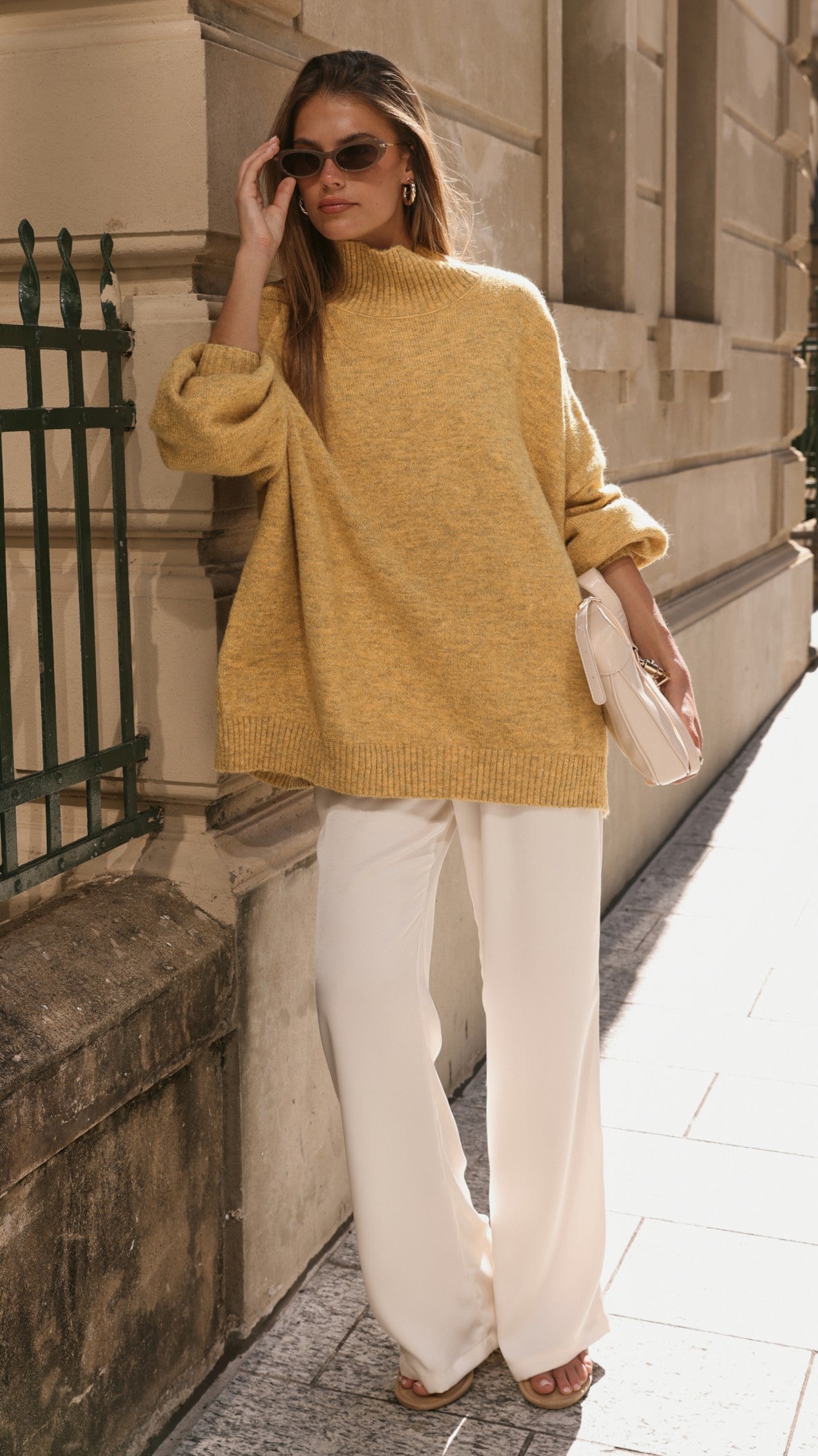 Imogen Button Pants - Cream - Billy J
