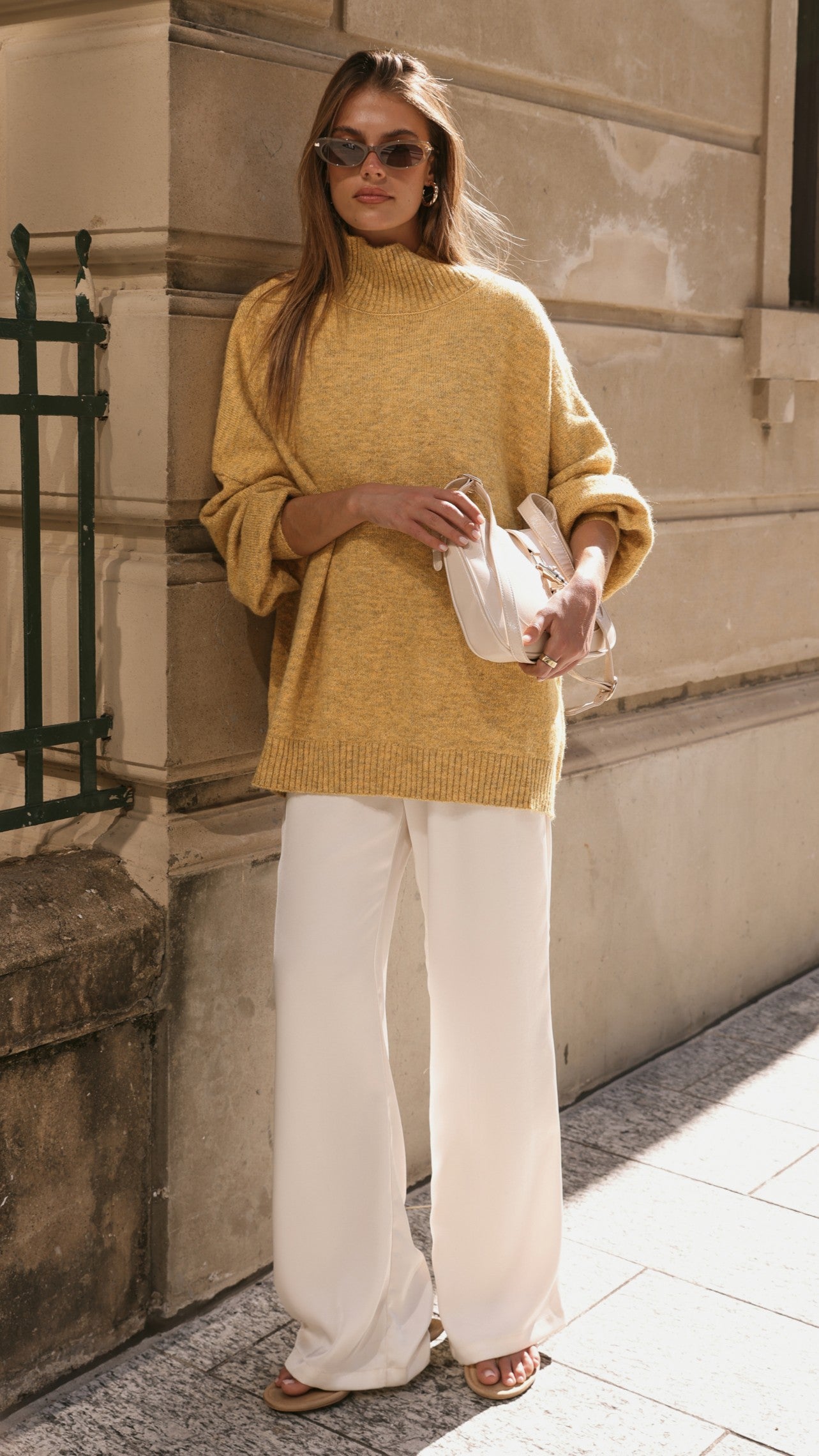 Imogen Button Pants - Cream - Billy J