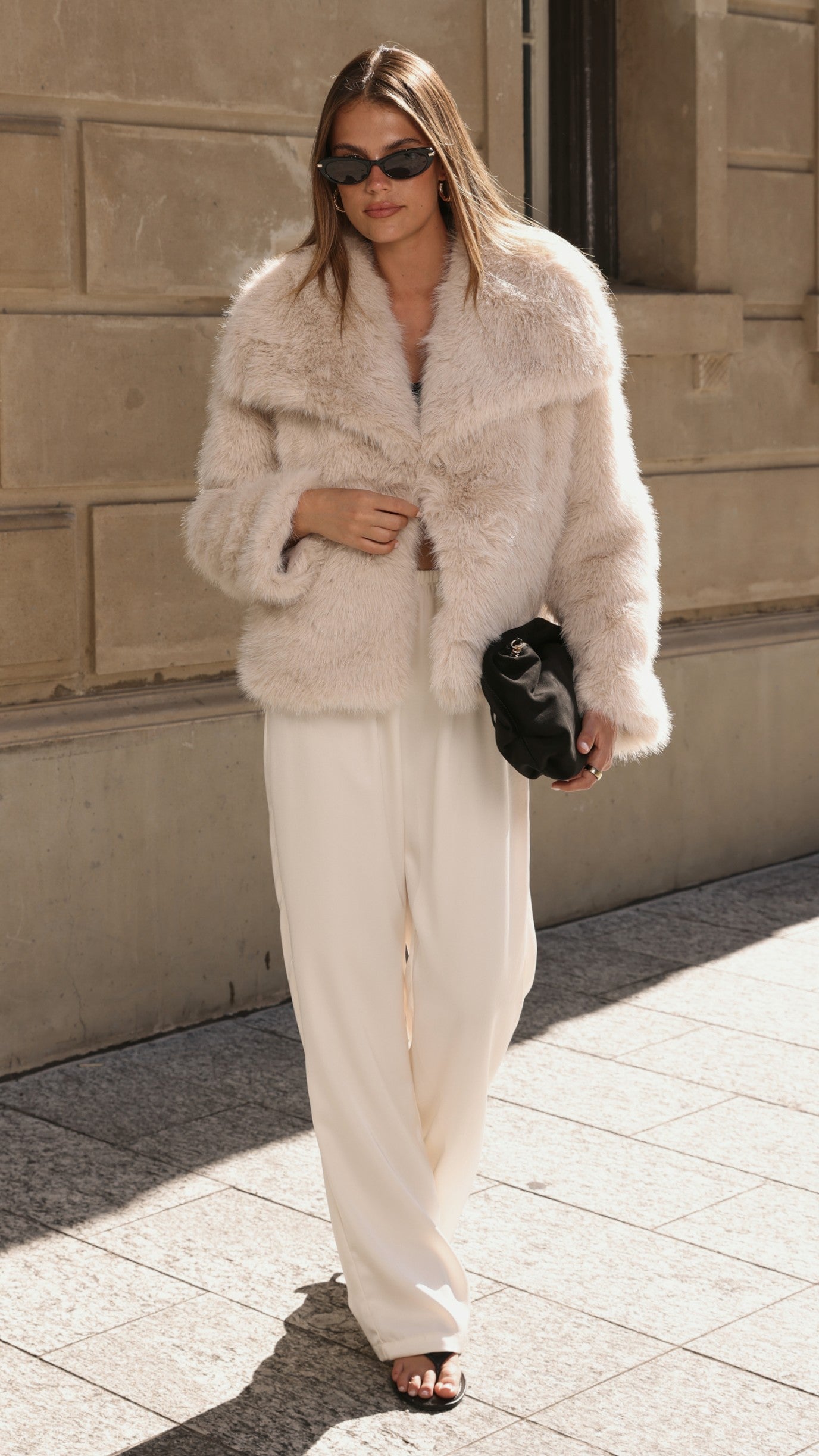 Imogen Button Pants - Cream - Billy J