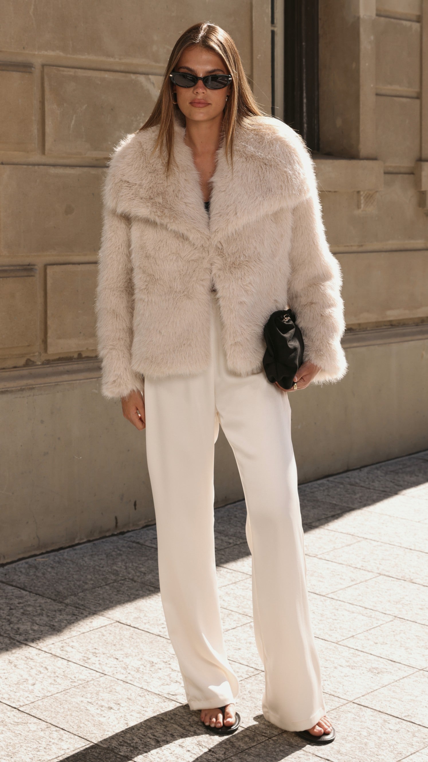 Imogen Button Pants - Cream - Billy J