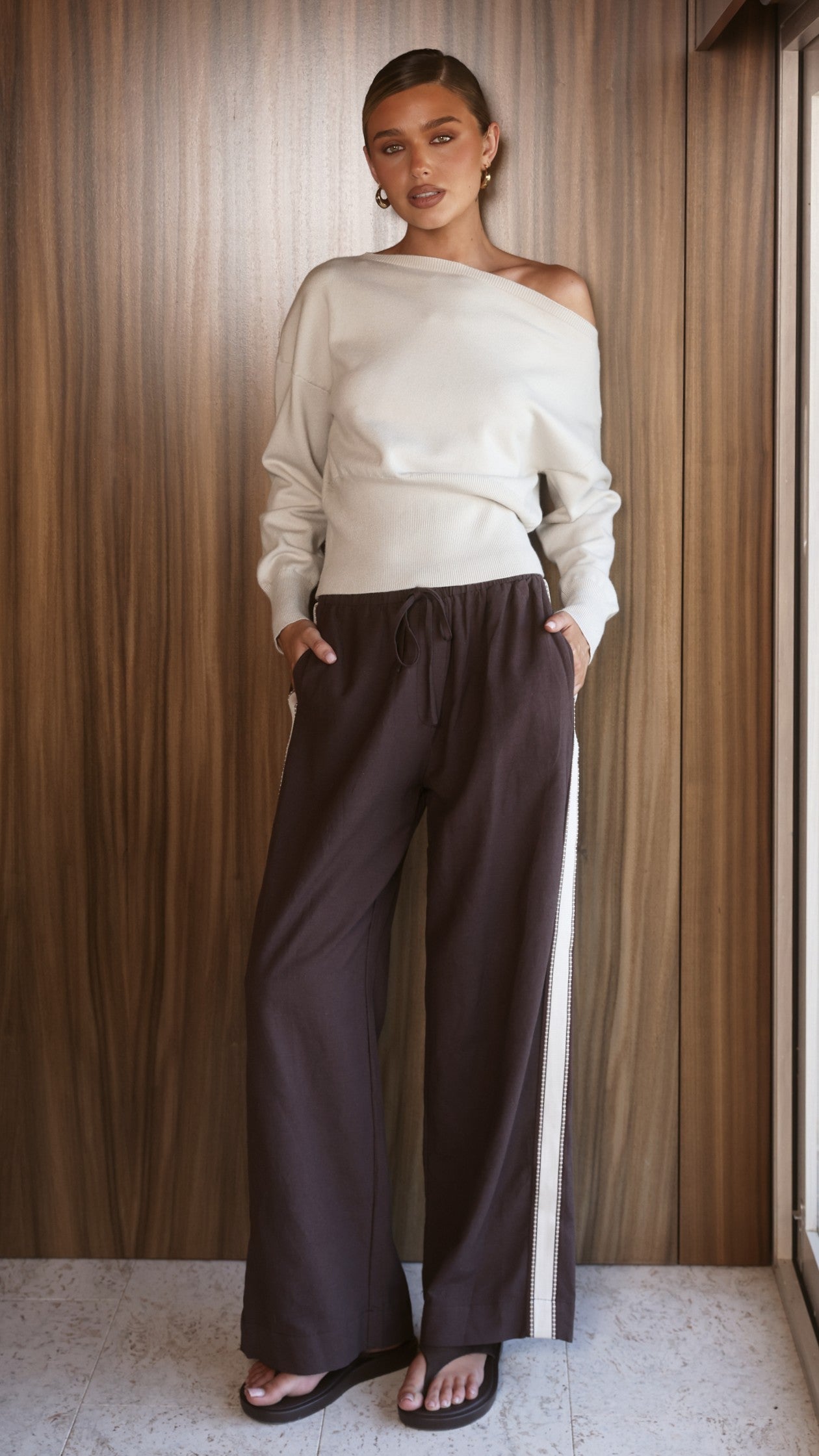 Belara Pants - Chocolate/Beige - Billy J