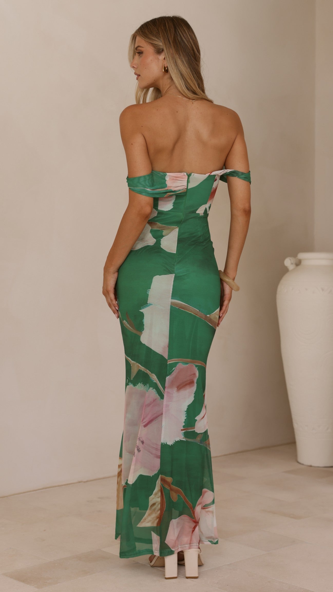 Lena Maxi Dress - Green Floral - Billy J