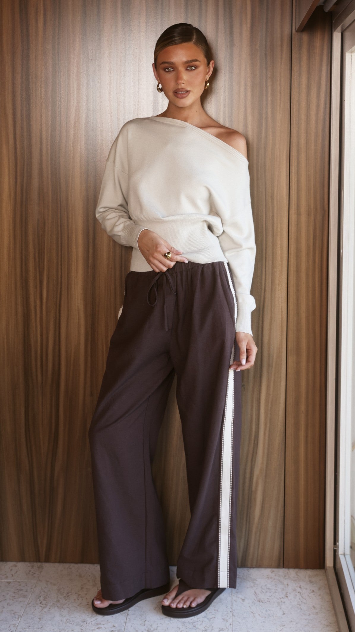 Belara Pants - Chocolate/Beige - Billy J