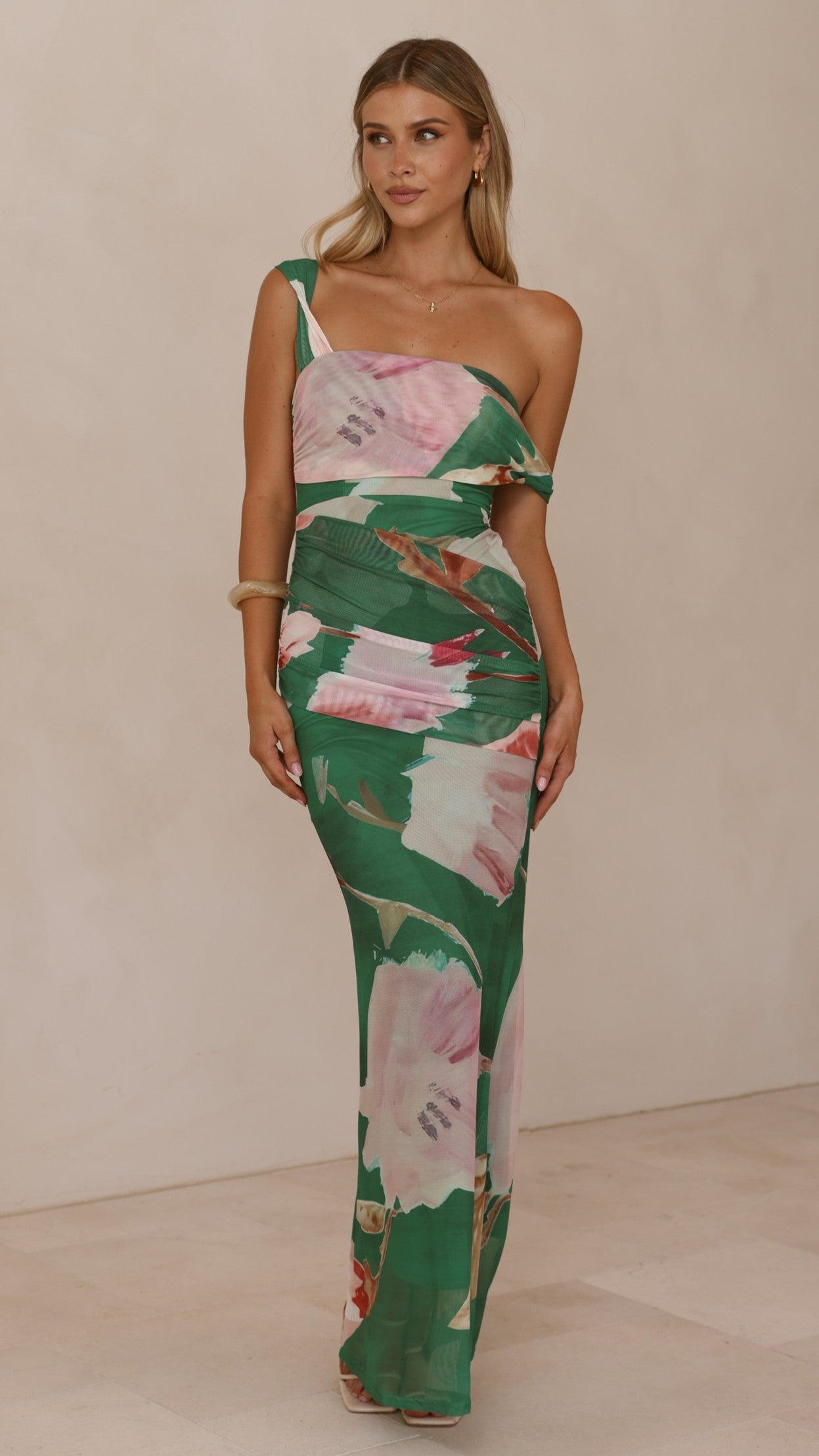 Lena Maxi Dress - Green Floral - Billy J