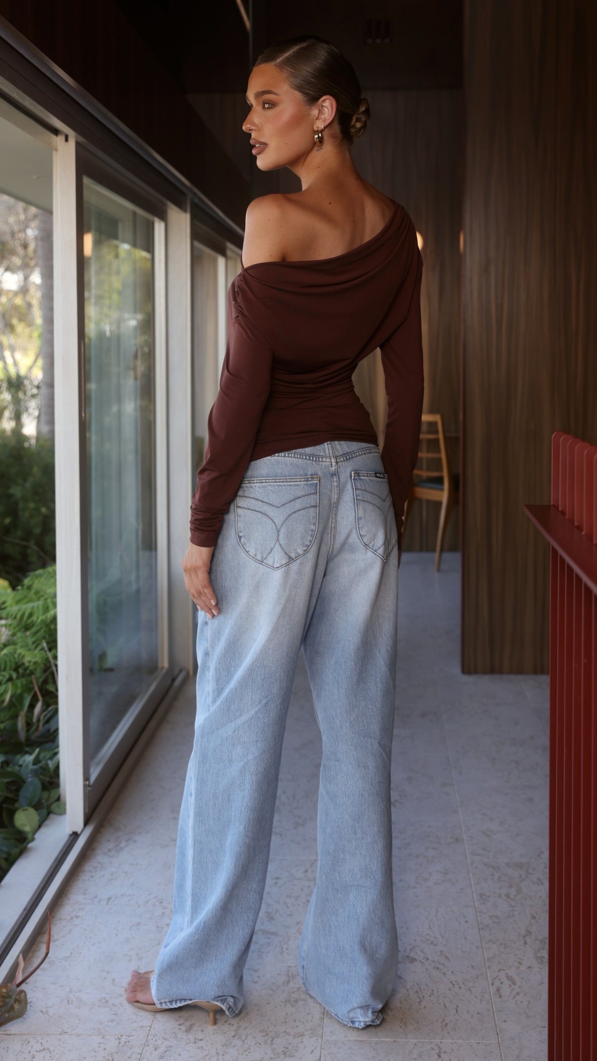 Sutton Long Sleeve Top - Chocolate - Billy J