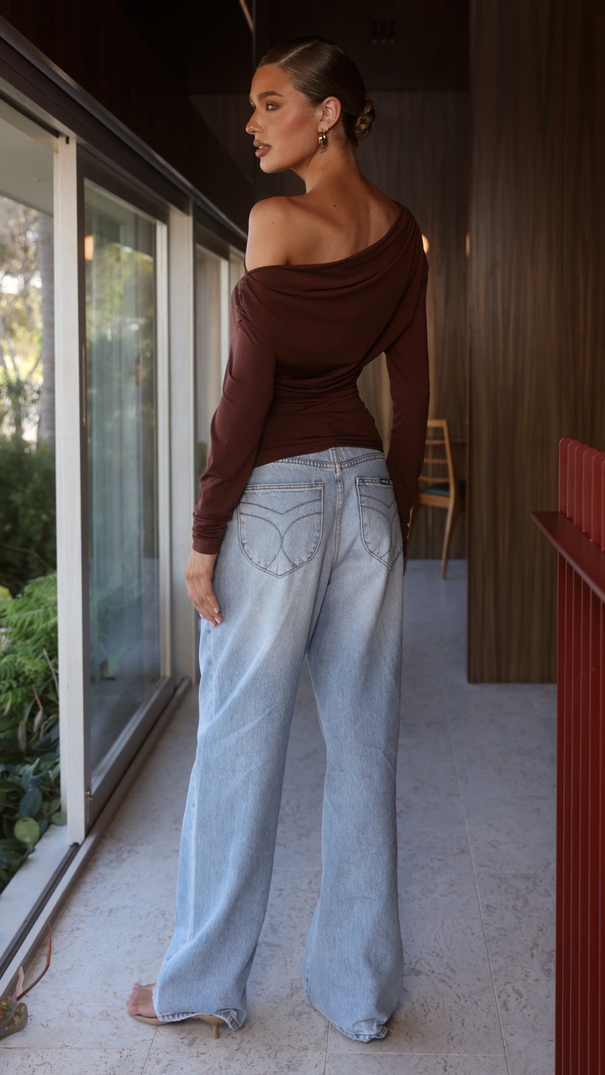 Sutton Long Sleeve Top - Chocolate - Billy J