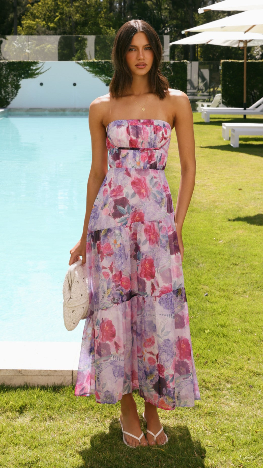 Skylah Maxi Dress - Pink/Purple Floral - Billy J