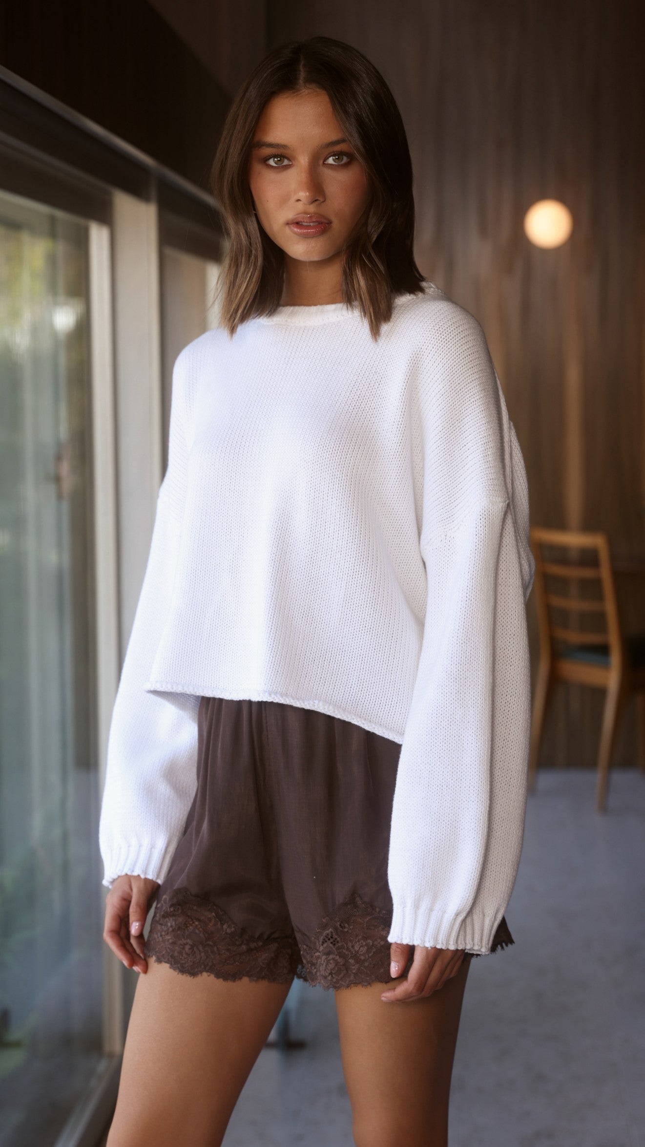 Melbourne Knit Jumper - White - Billy J