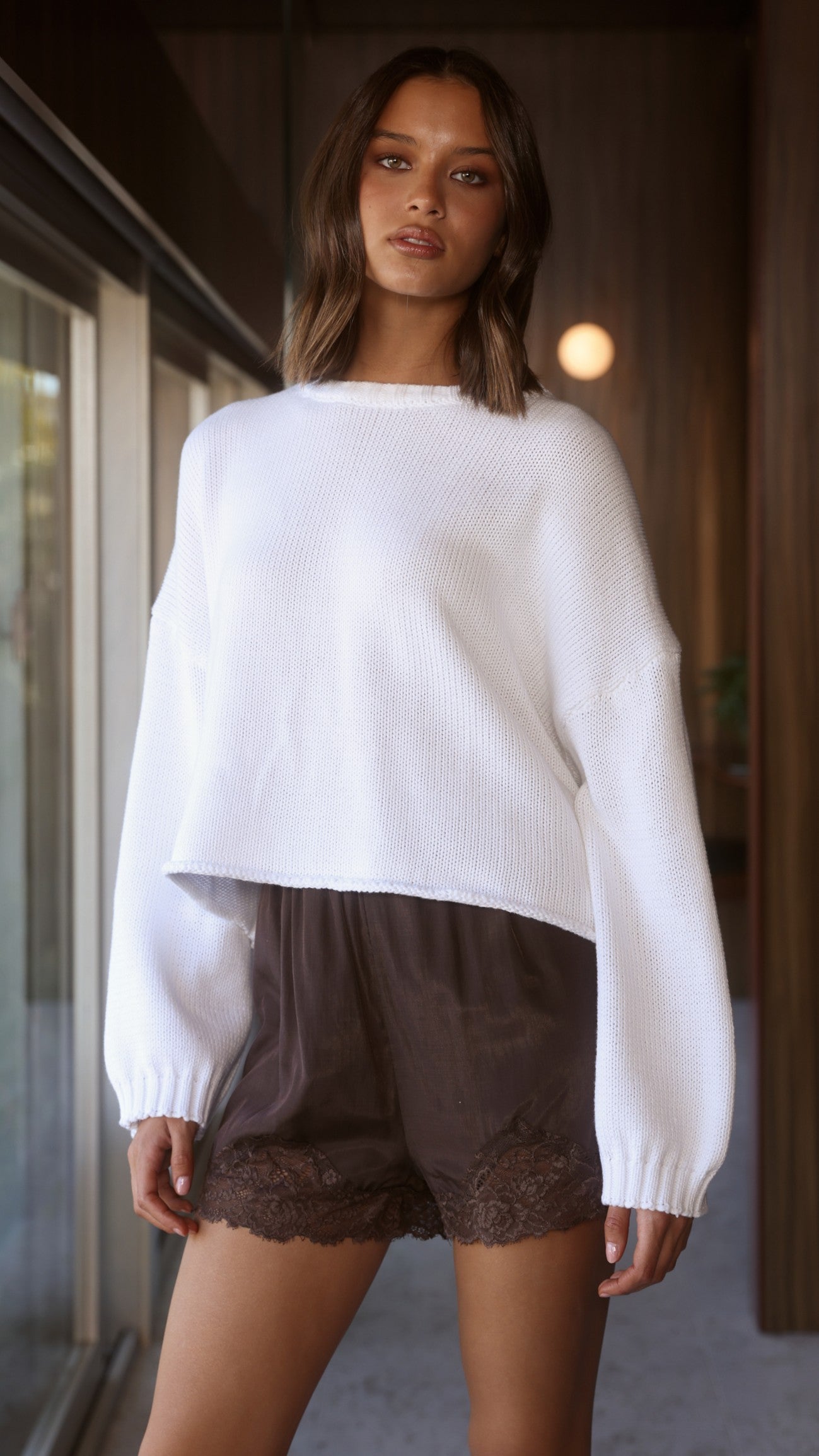 Melbourne Knit Jumper - White - Billy J