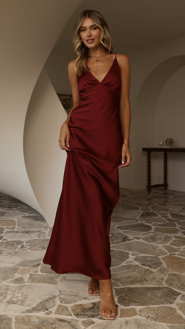 Ziah Maxi Dress - Wine - Billy J
