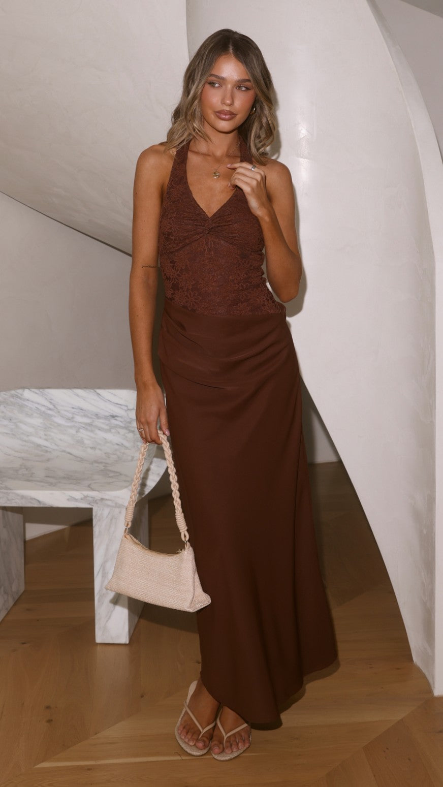 Zaliyah Maxi Dress - Chocolate - Billy J