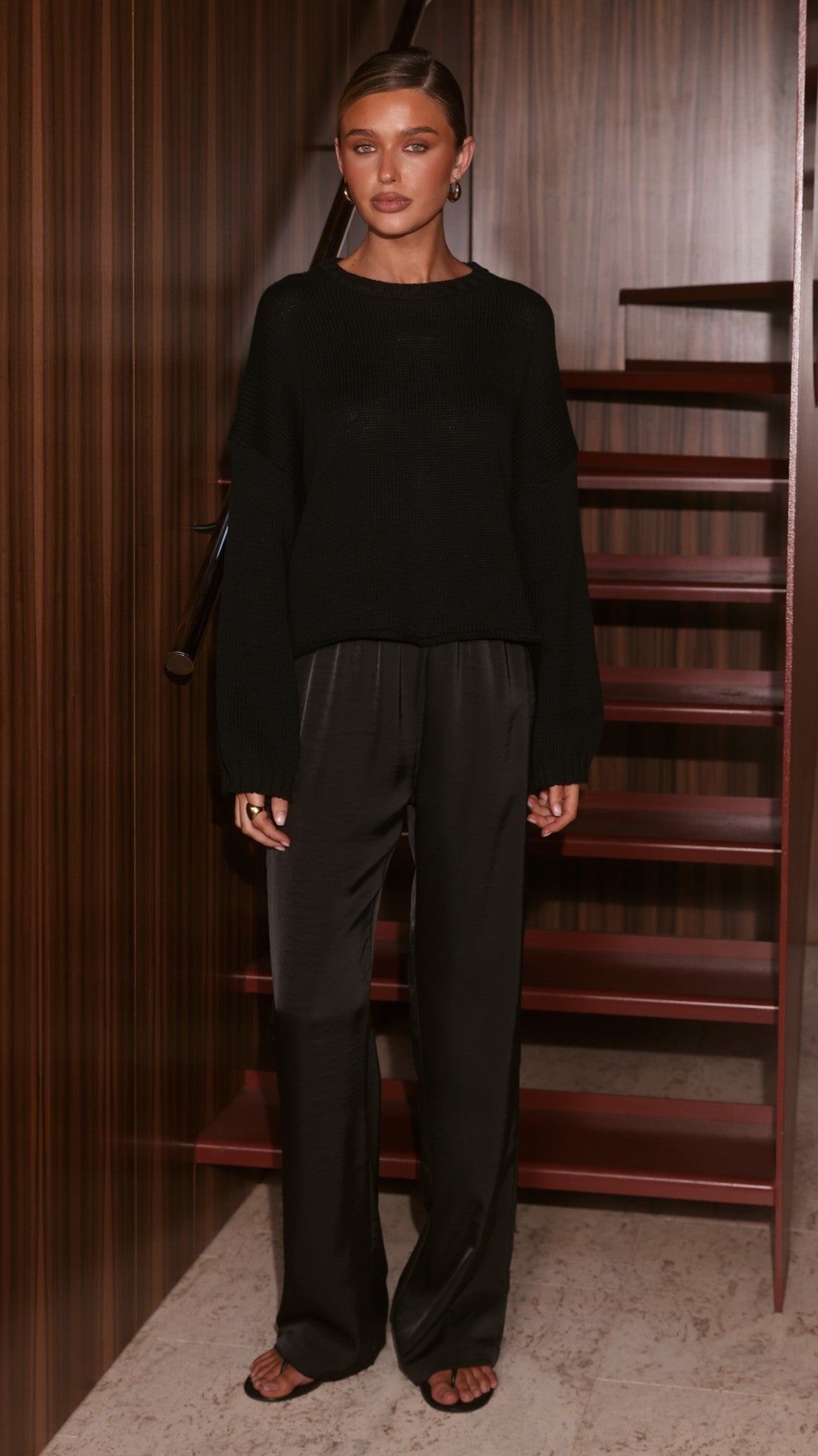 Melbourne Knit Jumper - Black - Billy J