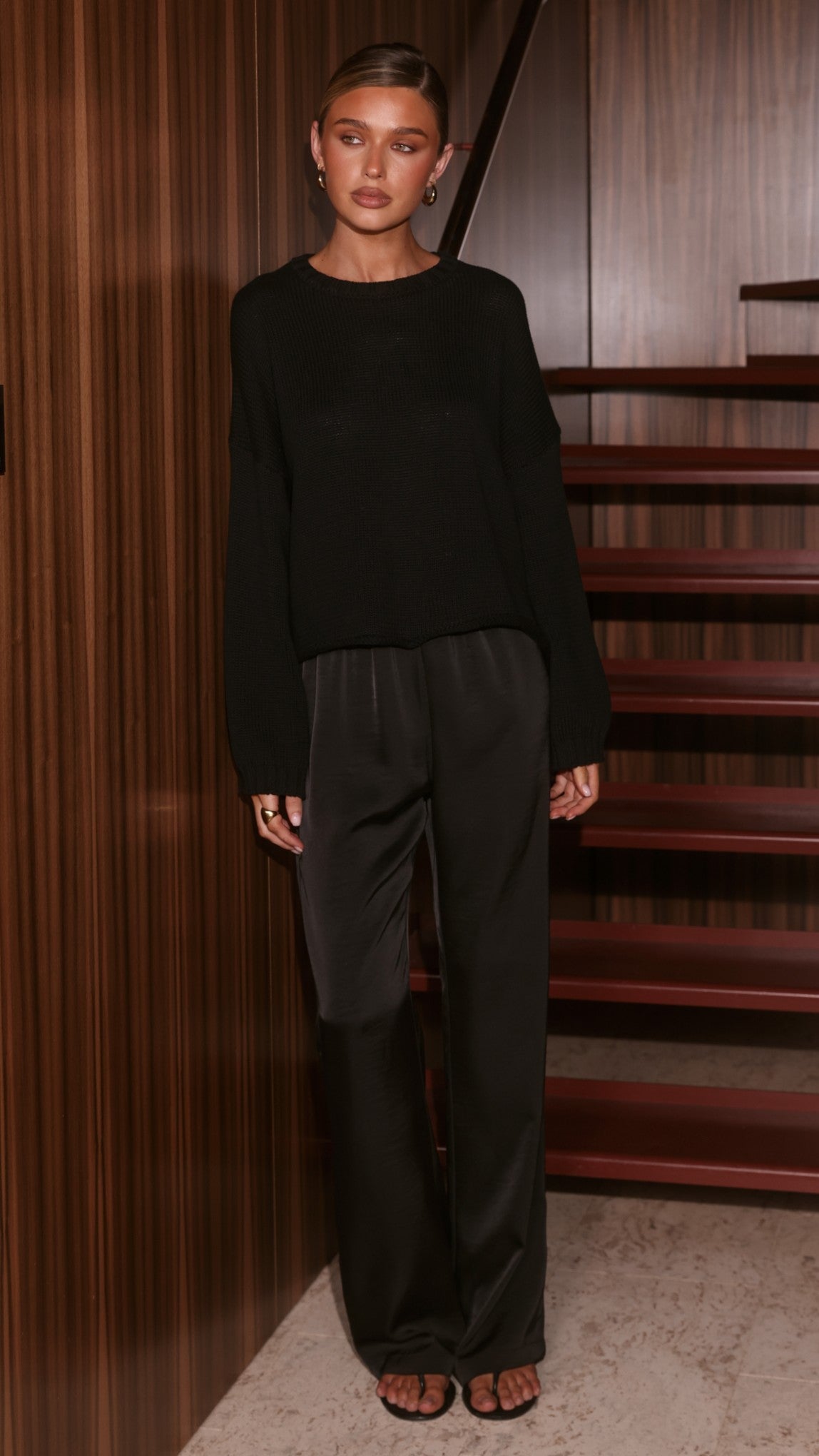 Melbourne Knit Jumper - Black - Billy J