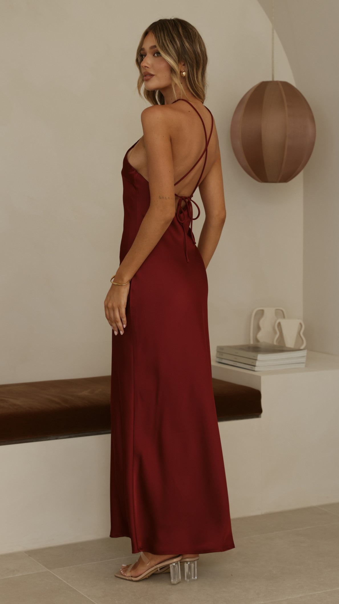 Chiara Maxi Dress - Wine - Buy Women's Dresses