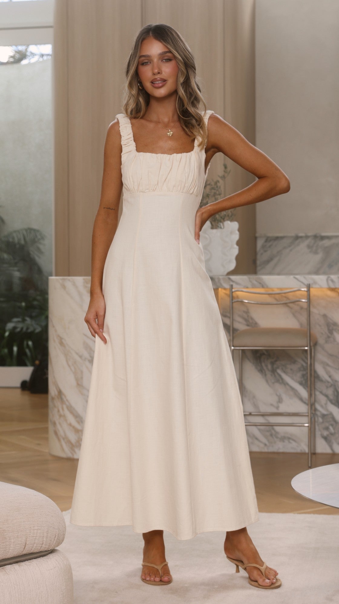 Adley Maxi Dress - Cream - Billy J