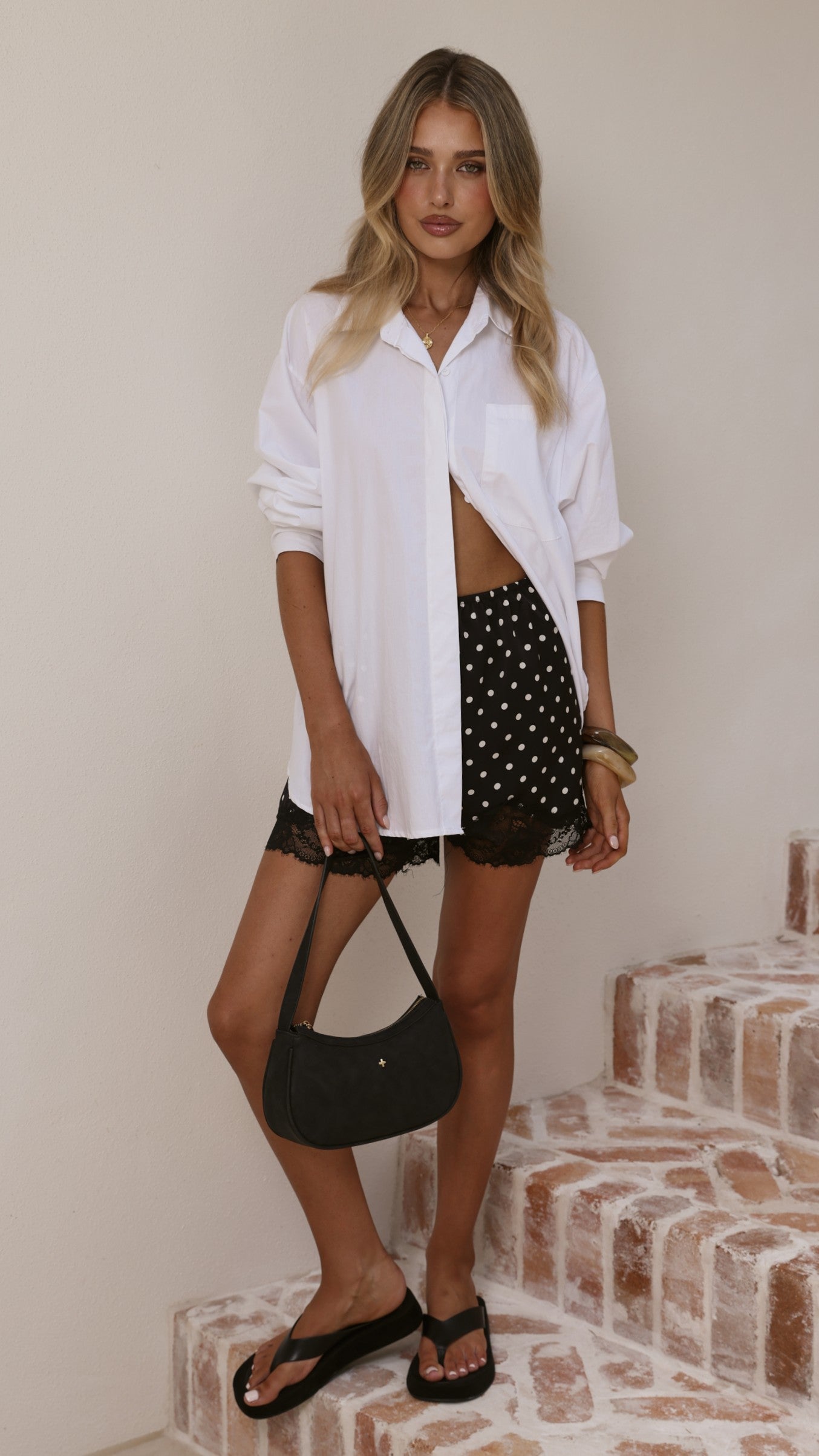 Makoa Lace Shorts - Black/White Polka - Billy J