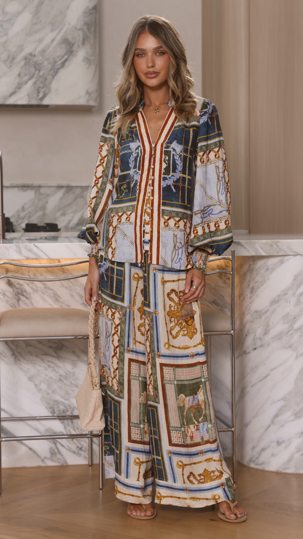 Zayva Button Up Shirt - Romy Print - Billy J