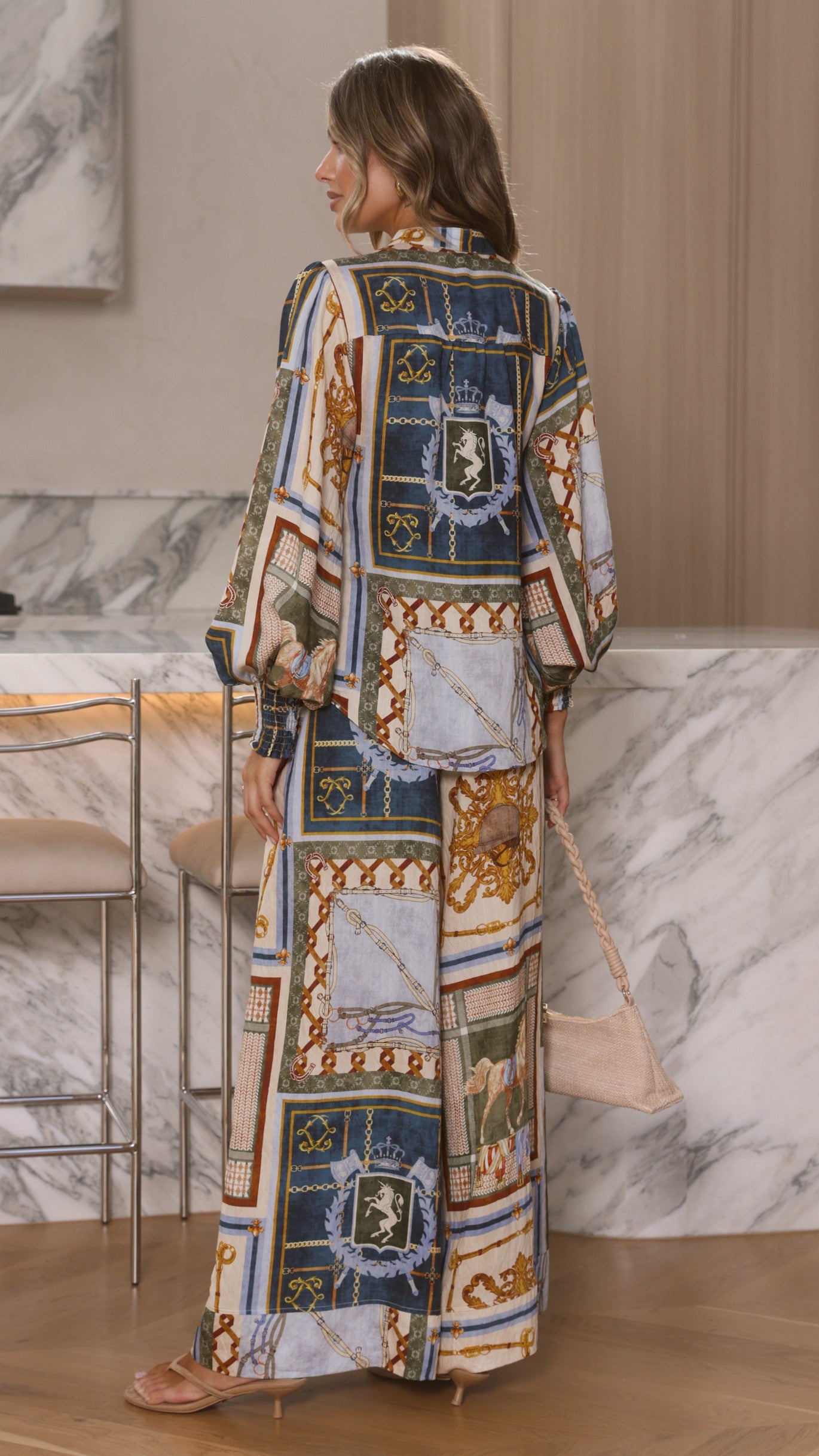 Zayva Button Up Shirt - Romy Print - Billy J