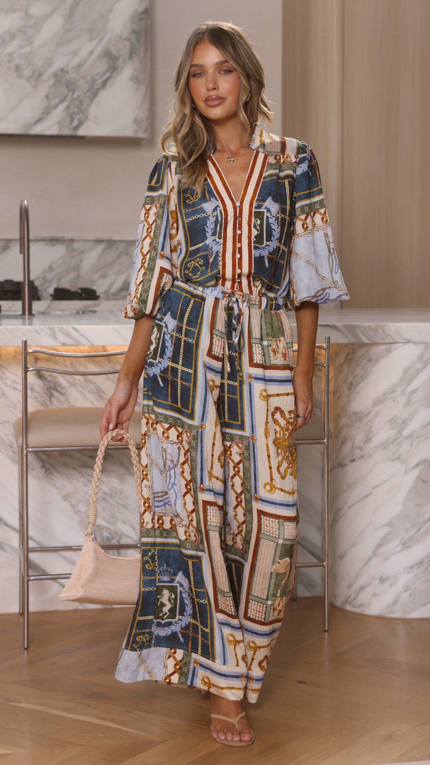 Zayva Button Up Shirt - Romy Print - Billy J