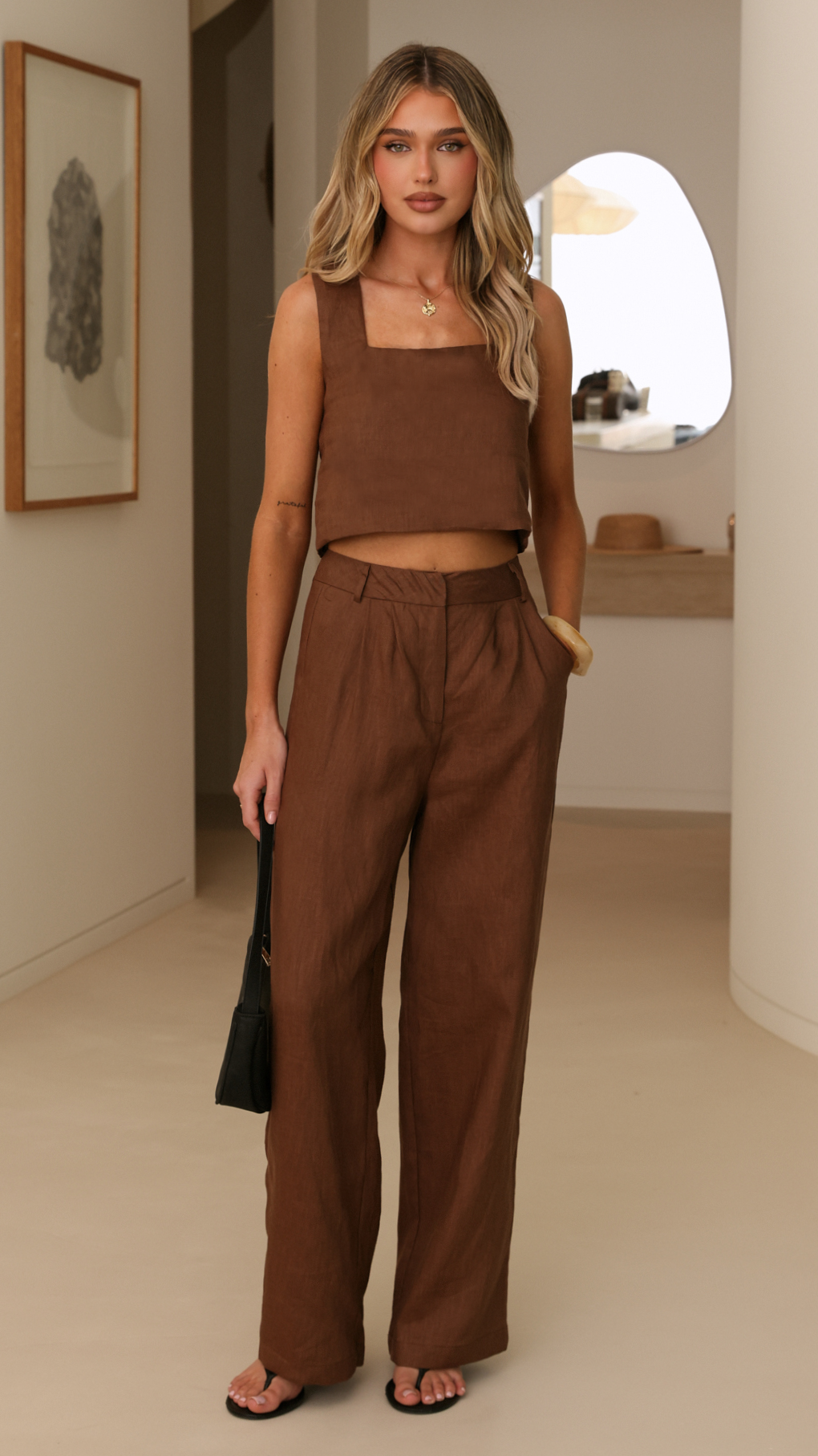 Jaylee Crop Top - Chocolate - Billy J