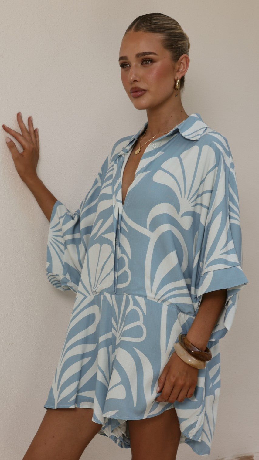 Bailin Playsuit - Coral Blue - Billy J