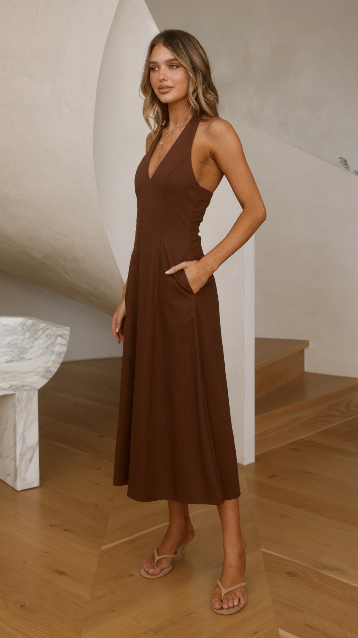 Chandler Midi Dress - Chocolate - Billy J