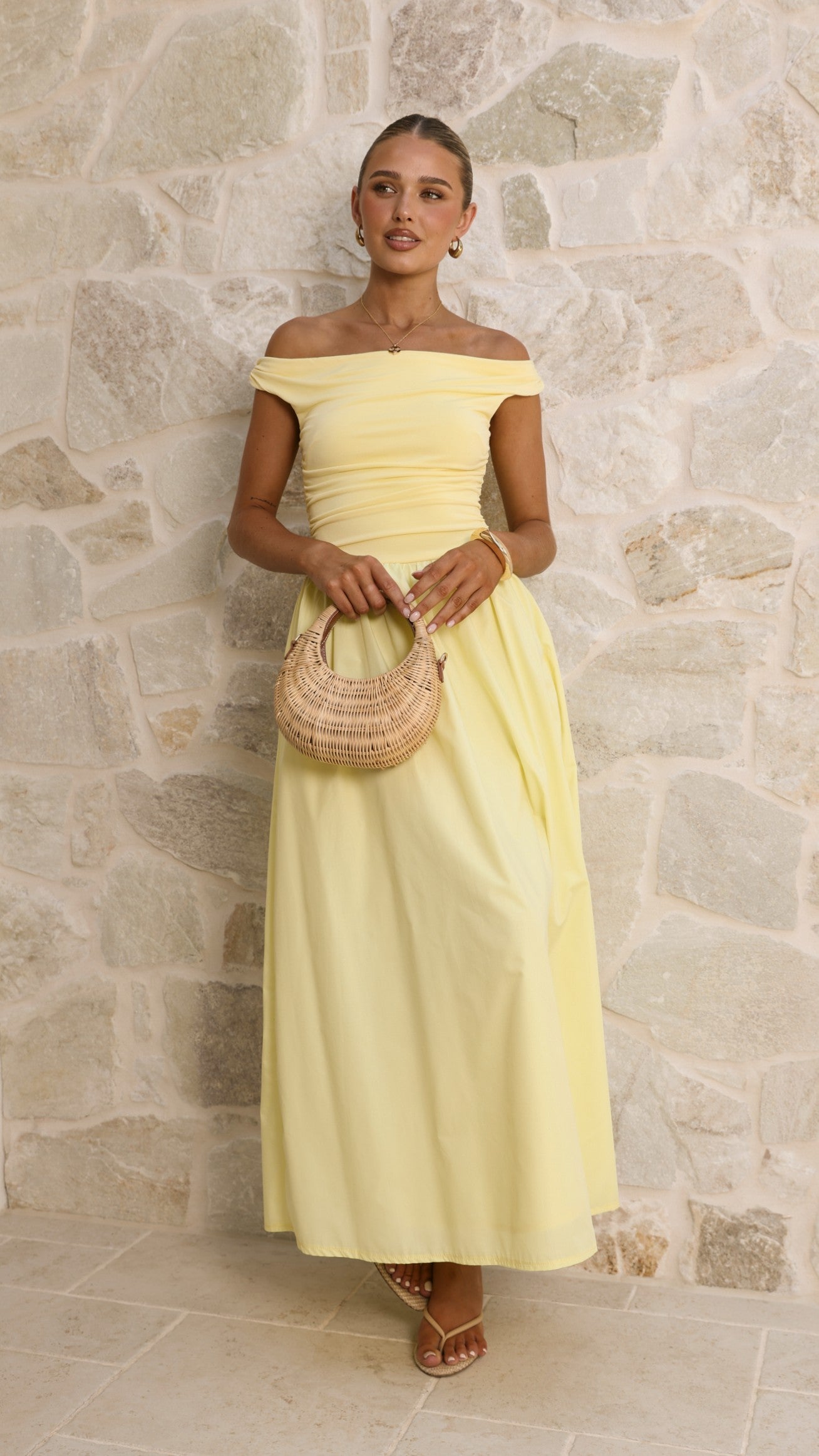 Immy Midi Dress - Yellow - Billy J