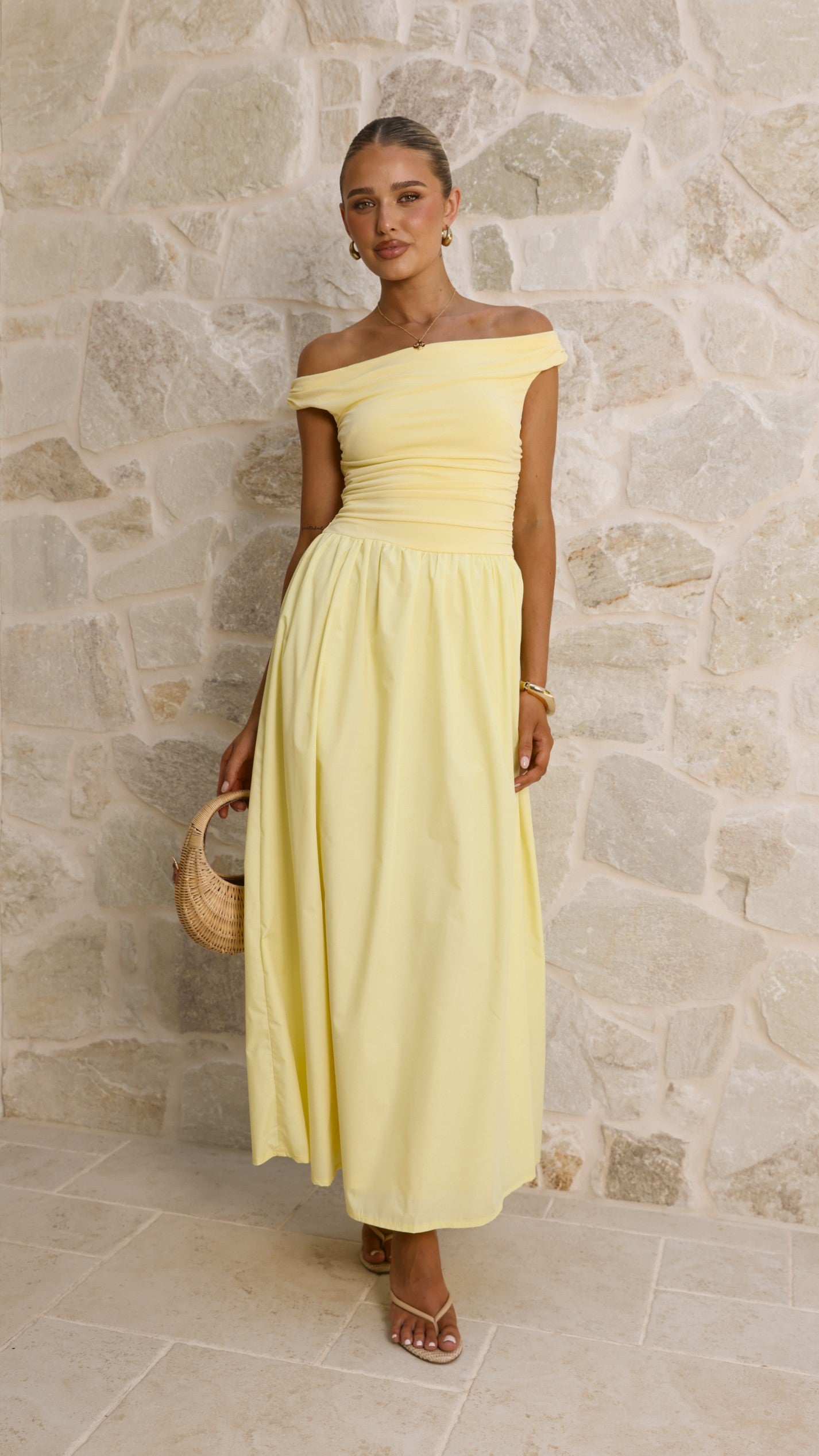 Immy Midi Dress - Yellow - Billy J