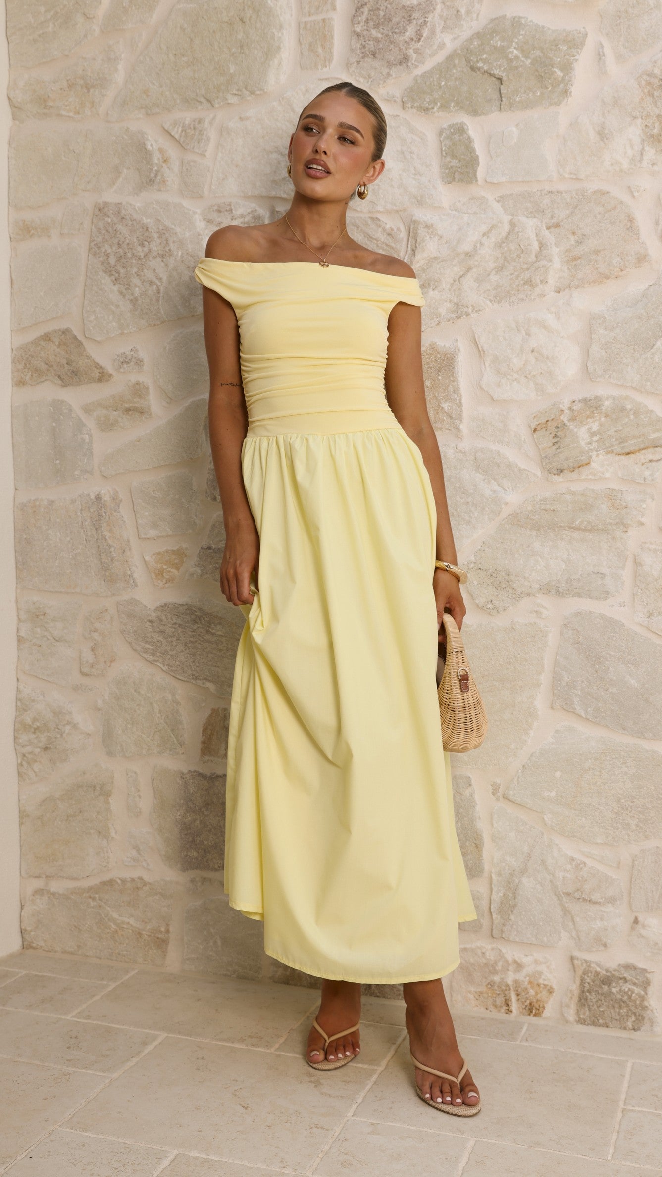 Immy Midi Dress - Yellow - Billy J
